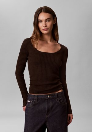 Calvin Klein, Pullover - brown cork melange