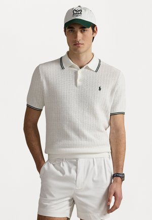 WIMBLEDON COTTON POLO COLLAR SWEATER UNISEX - Polo - ceramic white