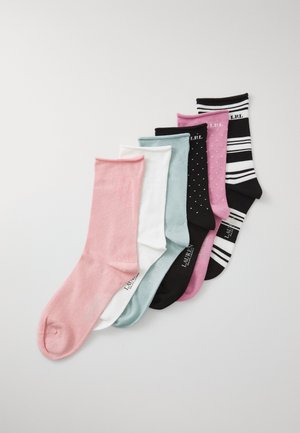 CREW 6 PACK - Chaussettes - ivroy/pink/black