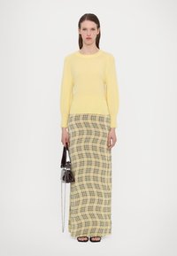 Rabanne Maksi svārki - green/yellow/cream