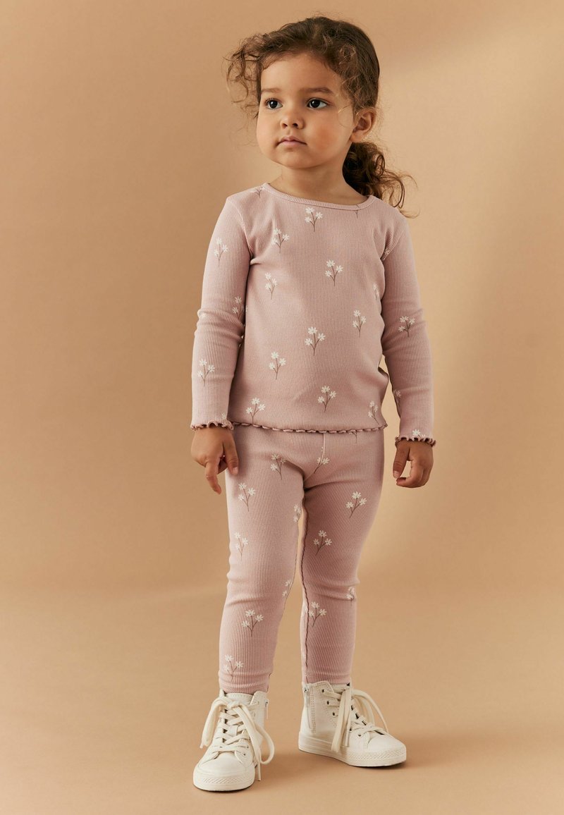 Next Majica z dolgimi rokavi - pink ditsy floral