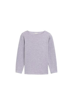 Lichtpaars langmouwtrui met een ronde halslijn, gemaakt van zachte, gestructureerde stof, met een eenvoudig, minimalistisch ontwerp.