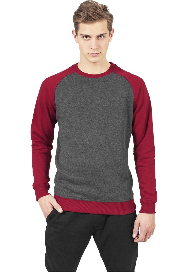 Urban Classics Mikina - charcoal/ruby