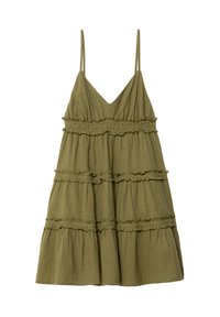 SHORT WITH RUFFLES - Vardagsklänning - khaki