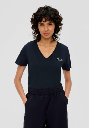 MIT STICK-DETAIL - T-Shirt print - navy