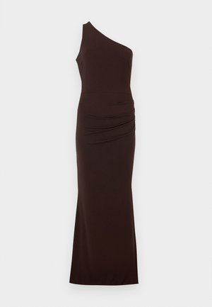 WAL G., TASHA BACK ONE SHOULDER MAXI - Maxi ruha - dark brown