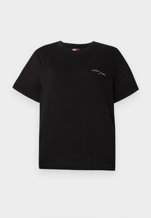 Tommy Jeans, SLIM LINEAR TEE - Обикновена тениска - black