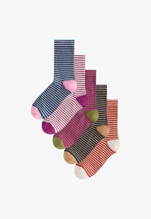 Next, STRIPE ANKLE SOCKS 5 PACK . - Socken - burgundy red cream