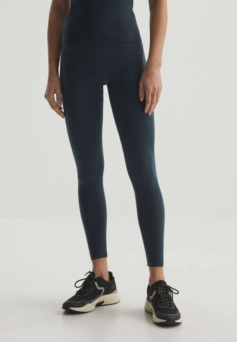 OYSHO COMPRESSION - Legíny – nohavice - stone blue denim