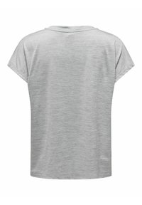 T-shirt grigio a maniche corte realizzato in tessuto morbido e testurizzato. Presenta una vestibilità comoda con collo rotondo e una finitura liscia sul retro.
