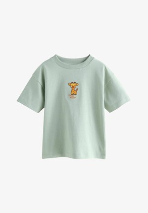 Next, REGULAR FIT - SHORT SLEEVE GRAPHIC - T-shirt con stampa - green giraffe