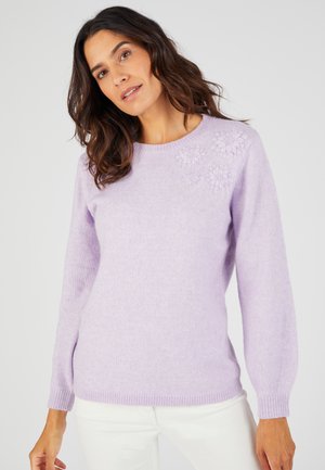 DOUX BRODERIE FLEUR - Strickpullover - mauve