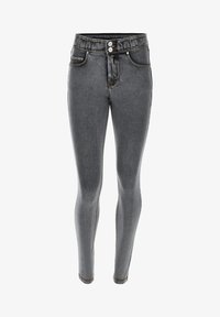 Valittu, jeans grigio cuciture gialle