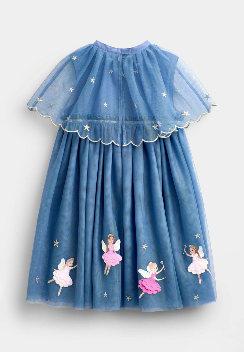 JoJo Maman Bébé APPLIQUÉ TULLE DRESS & CAPE - Poncho - blue fairy ...