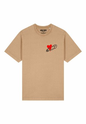 COEUR PINS PRINT HEAVYWEIGHT - Print T-shirt - washed beige
