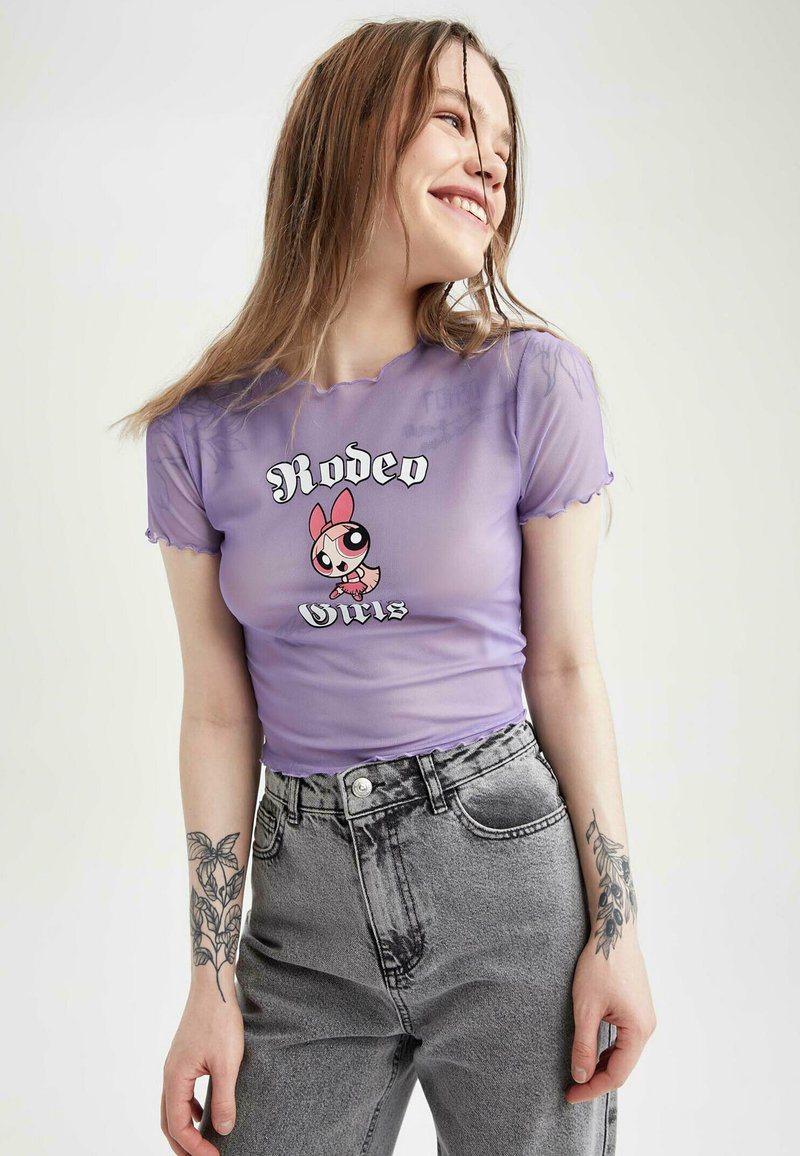 Damen T-Shirts | DeFacto POWERPUFF GIRLS SLIM FIT PRINT T-Shirt print purple/lila - JM06019 Damen T-Shirts | DeFacto POWERPUFF GIRLS SLIM FIT PRINT T-Shirt print purple/lila - JM06019