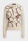 BELTING PRINT COTTON BLEND CARDIGAN - Kardiganas - cream