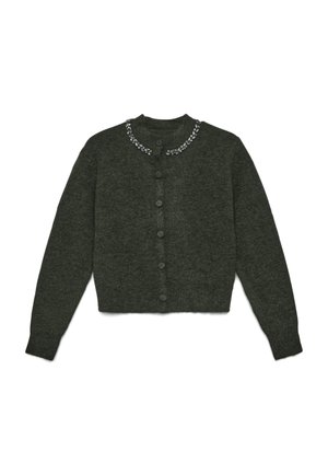 COLLO STRASS - Strickjacke - verde militare