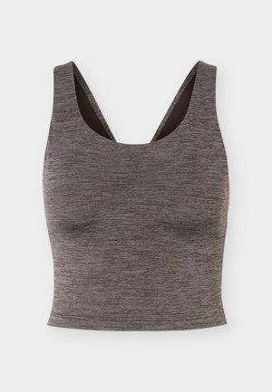 adidas Performance, ALL ME MEDIUM SUPPORT BRA TANK - Felső - aurora coffee melange