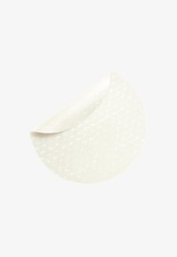 Translucent, sirkulær plaster med en lett teksturert overflate og en buet kant, som viser en subtil, lysreflekterende finish.