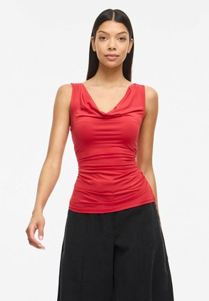 VILA TOP VIKANA WASSERFALL-AUSSCHNITT - Felső - mars red