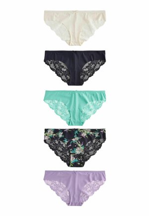 NO VPL BRAZILIAN 5 PACK - Īsās apakšbikses - navy blue floral print cream mauve purple