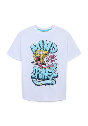 SPONGEBOB AND LETTERING - T-shirt con stampa - bianco ottico