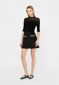 LIU JO WITH RHINESTONES - Trapecinis sijonas - black