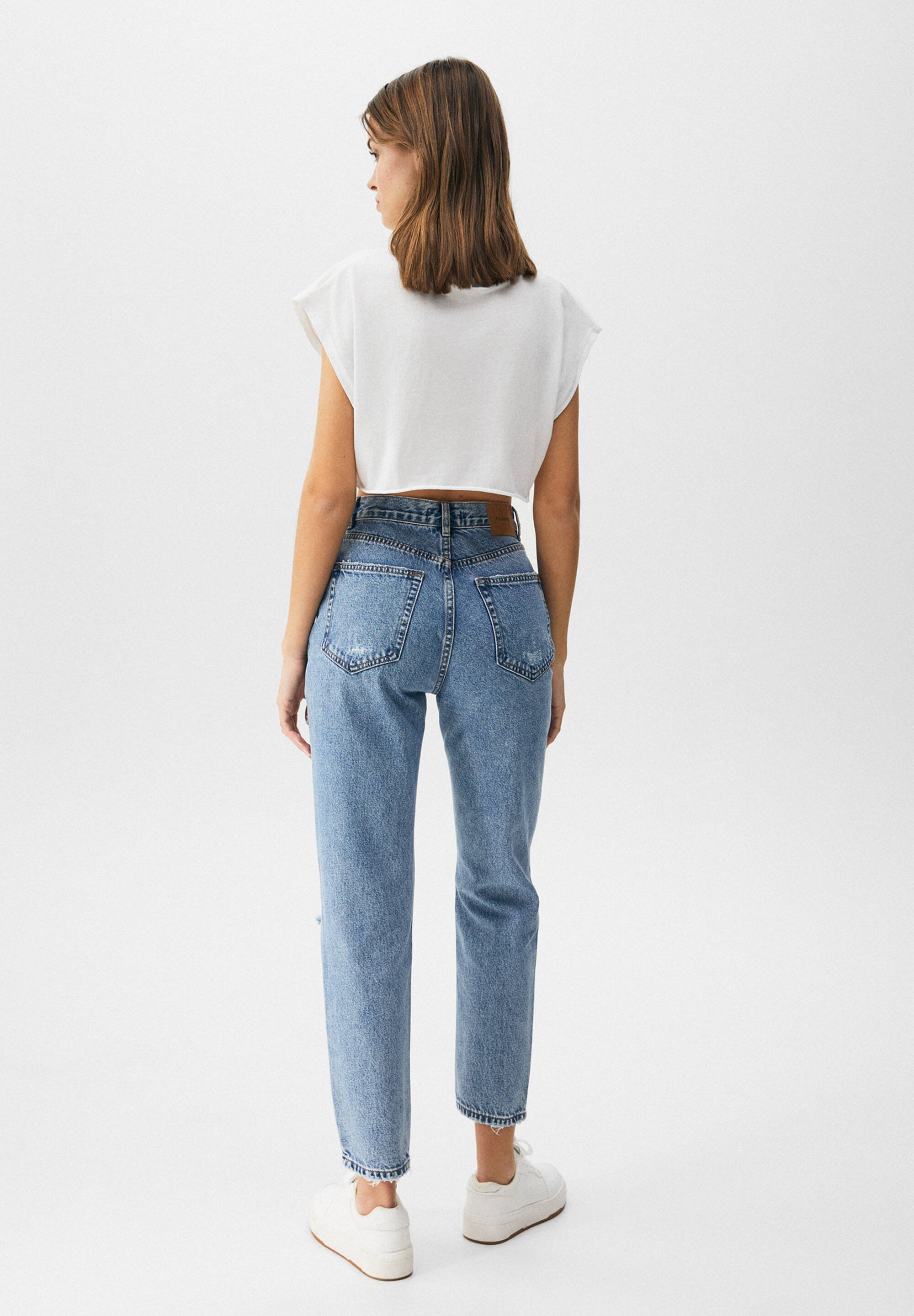 PULL\u0026BEAR MOM FIT RIPS - Straight leg 