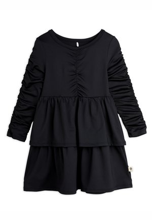 DRAPED SPORTY DRESS - Jersey dress - black
