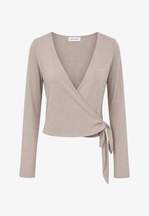 OH APRIL, LUCA WRAP CARDIGAN - Vest - taupe