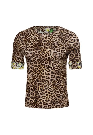 Print T-shirt - melange schwarz