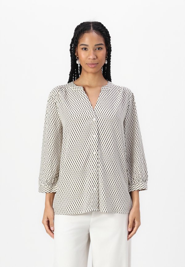 PRINTED WITH PLEATS - Blouse - beige