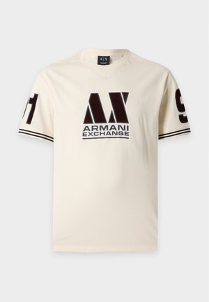 Armani Exchange, REGULAR - T-shirt print - vintage off white