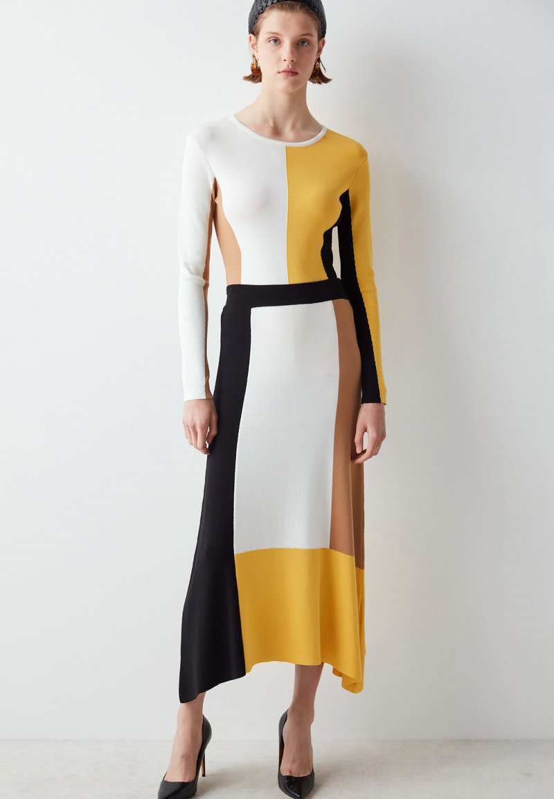 Ipekyol COLORBLOCK KNIT - Maxirock - yellow/gelb - Zalando.de