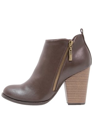 Bottines à talons hauts - dark brown
