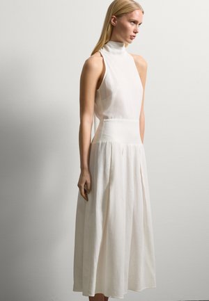 Stefanel MIDI WITH BOW - Freizeitkleid - optical white