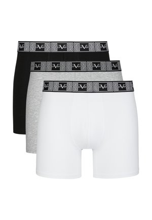 3 PACK - Kurze Boxershorts - black grey melange white