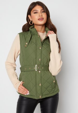 Bubbleroom QUILTED SHORT VEST - Bodywarmer - green