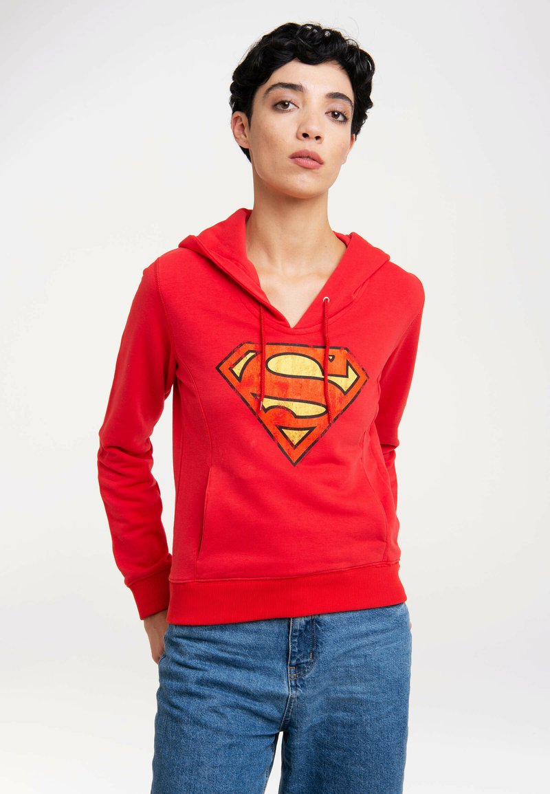 Sweatshirt à Capuche Superman DC Comics Logoshirt - Taille Régulière, Bleu, 80% Coton - Neuf Avec étiquettes