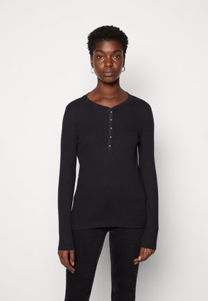 HENLEY - Long sleeved top - true black
