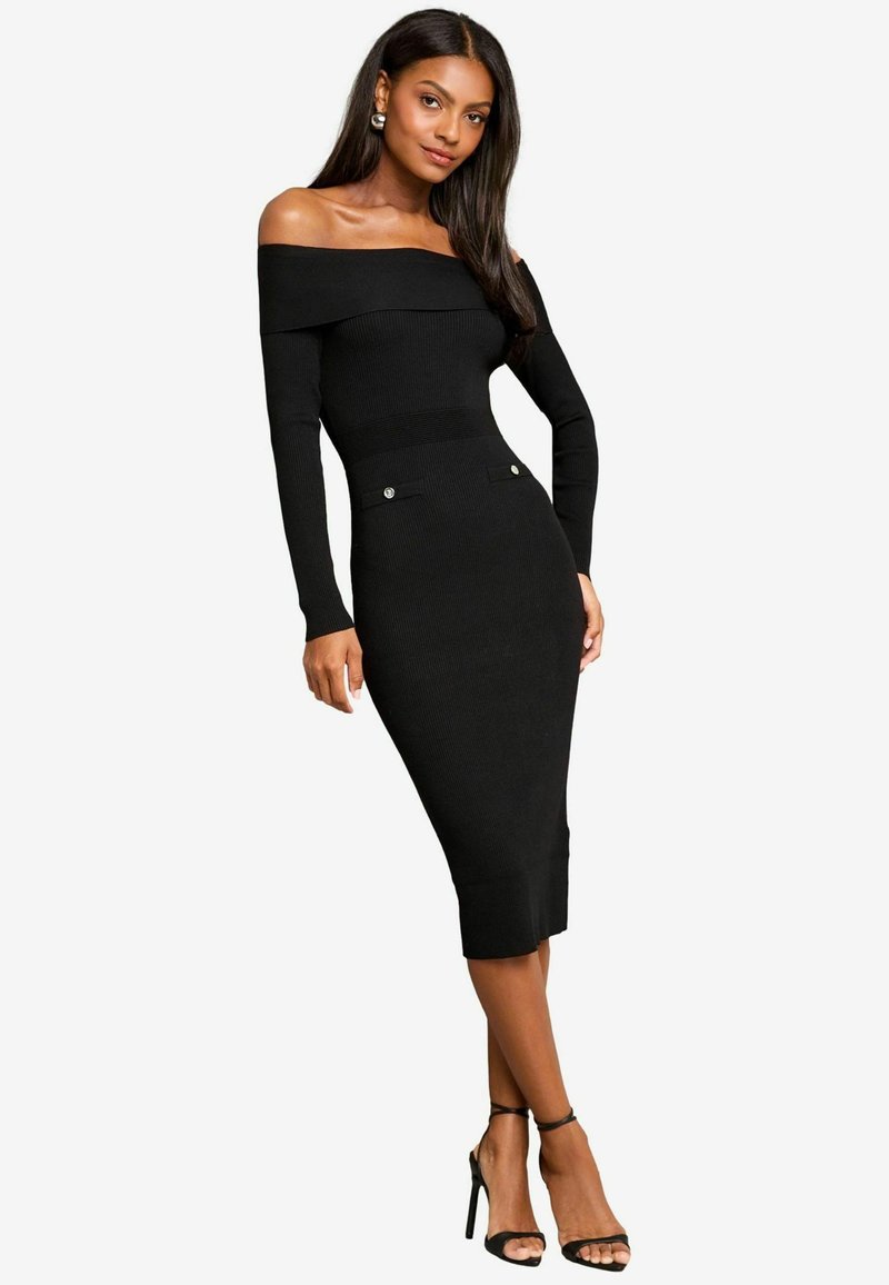 Lipsy BUTTON DETAIL - Rochie tip creion - black