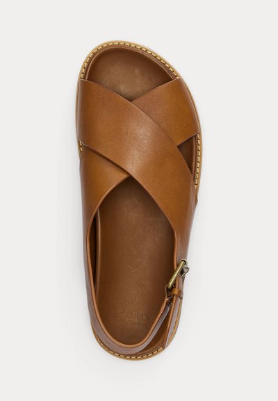 Polo Ralph Lauren ZANE LEATHER SANDAL - Sandaalit nilkkaremmillä - tan