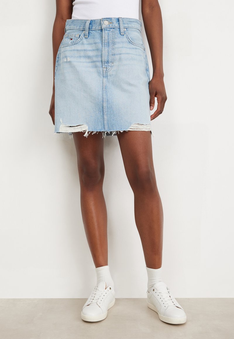 Tommy Jeans MOM - A-lijn rok - denim light/lichtblauw - Zalando.be