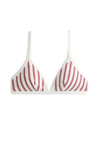 OYSHO TRIM TEXTURED STIPLE TRIANGLE - Sutien costum de baie din două piese - beige