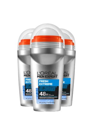 L'ORÉAL MEN EXPERT FRESH EXTREME DEODORANTE ROLL-ON ANTI-TRASPIRANTE, FRESCHEZZA INTENSA, 50ML - 3 PACK - Deodorante - trasparente