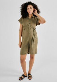 JoJo Maman Bébé MATERNITY PLAY REGULAR FIT - Kezeslábas - khaki