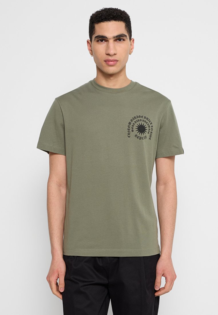 Replay T-shirt print groen
