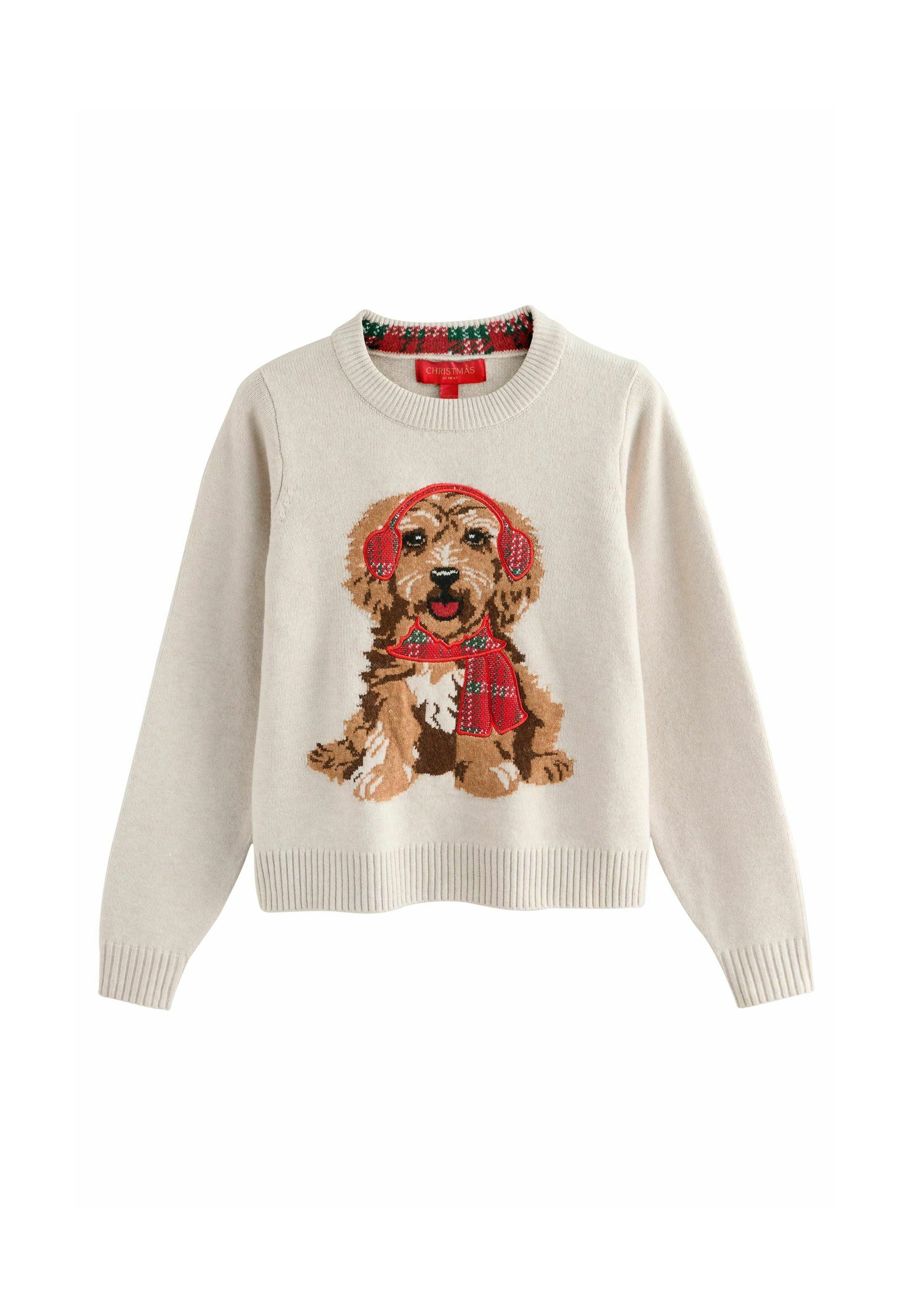 Next Pullover - cream tartan dog graphic/beige - ZALANDO.FR
