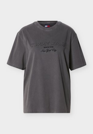 Tommy Jeans, CLASSIC LOGO CREW NECK T-SHIRT - Basic T-shirt - black